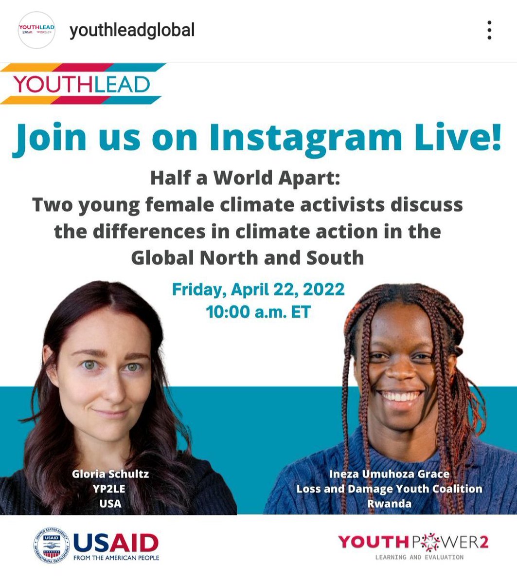 Starting in 5 minutes!! Join the IG chat at <a href="/youthleadglobal/">youthleadglobal</a>! #EarthDay #EarthDay2022