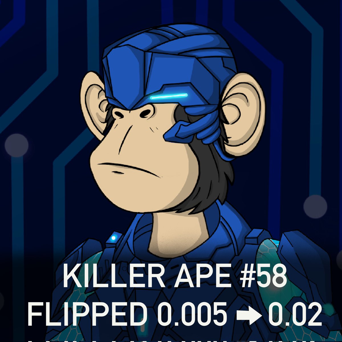 killerape_'s tweet photo. RESOLD 0.005➡️0.02🚀🚀
.
#NFT #NFTs #NFTCommunity #BoredApeYachtClub #opensea #NFTProject #NFTGiveaway #NFTCollection #nftcollectors #NFTartist
#NFTdrop #NFTshill #ETH #polygoncommunity #PolygonNFT https://t.co/bnlzcdYPWY https://t.co/oZ4AN1U6Wj