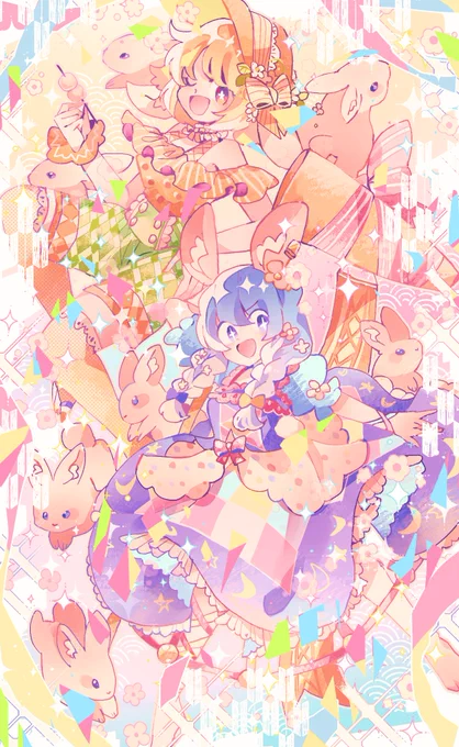 春の嵐🐇🪺🐇

 清蘭 &amp; 鈴瑚
 #東方Project  #東方イラスト
幻想郷はイースターと親和性がない 