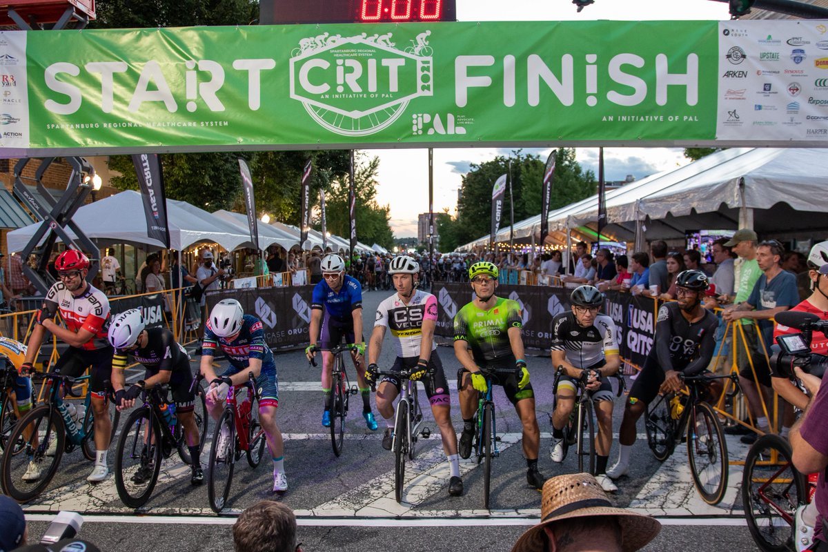 palspartanburg's tweet photo. The #FastestNight is here! The 17th Annual Spartanburg Regional Healthcare System Criterium Bike Race kicks off Spring Fling today and we have cyclists from around the world joining us here in downtown! We can't wait to see you, Spartanburg! #SpeedWeek #PALSpartanburg #2022Crit https://t.co/PaEstD0u60