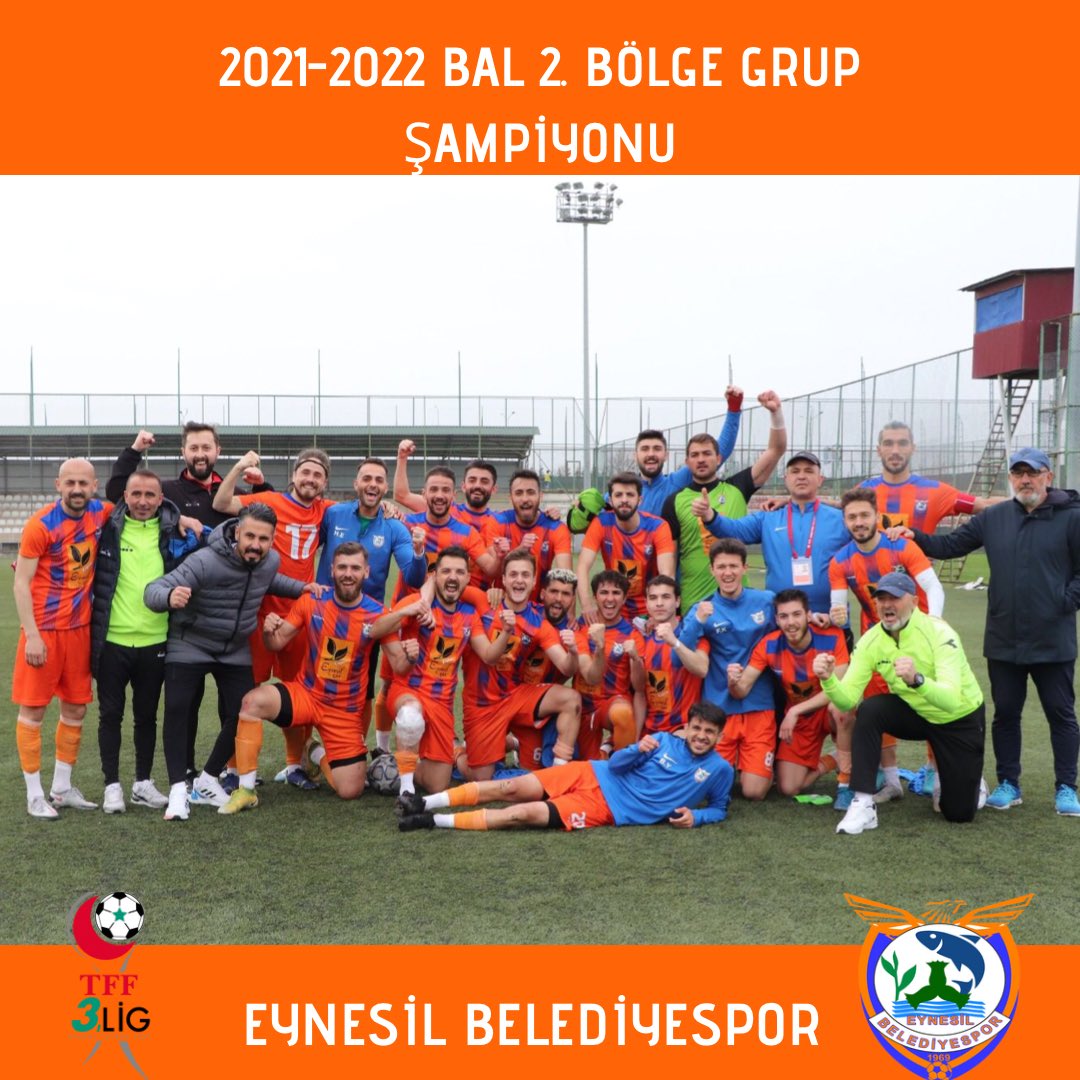 Aç kapıyı veysel efendi, biz geldik! 

2021-2022 Sezonu TFF 3. Lig Play-Off 2. Grup Şampiyonu Eynesil Belediyespor 🧡💙🏆

Takımımıza 3. Ligde Başarılar dileriz 😎🤩 
#ŞampiyonEynesilBelediyespor