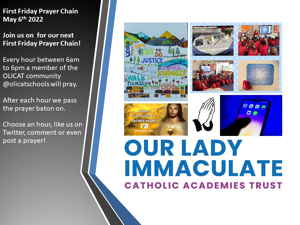 OLICAT Chaplaincy (@olicatchaplains) on Twitter photo #olicatcommunity
Next First Friday Prayer Chain May 6th
We will be praying 6am to 6pm. Can you join us and pray for <a href="/OlicatSchools/">OLICAT Schools</a> #olicatcommunity
Next First Friday Prayer Chain May 6th
We will be praying 6am to 6pm. Can you join us and pray for <a href="/OlicatSchools/">OLICAT Schools</a>