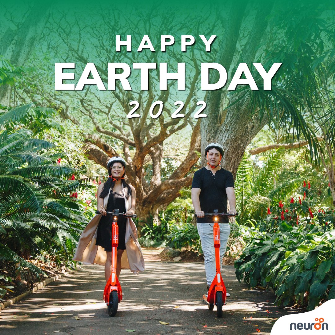 rideneuron_ca's tweet photo. Happy #EarthDay 2022! Neuron e-scooters and e-bikes are sustainable alternatives to short car trips. In the past year, Canadians traveled over 1.3m KMs on Neuron e-scooters, preventing 96 tonnes of CO2 emissions from entering the atmosphere! #InvestInOurPlanet #RideNeuron https://t.co/CQlbUxBxYL