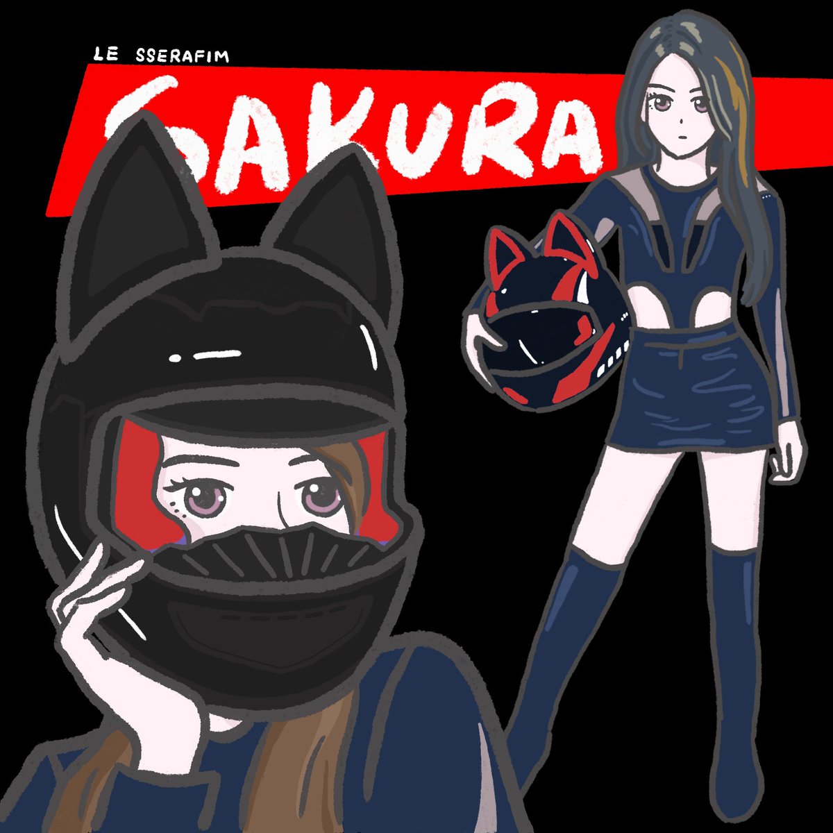 wiz_love_sakura's tweet photo. LE SSERAFIM FEARLESS Vol1 BLACK PETROL🏎🏁
#SAKURA_IS_FEARLESS
#LE_SSERAFIM_SAKURA

#LE_SSERAFIM #르세라핌
#宮脇咲良 #미야와키사쿠라 #사쿠라 #MiyawakiSakura #sakumail
@39saku_chan

#LE_SSERAFIMfanart #世界が描く宮脇咲良
🎨See more my Sakura drawings on🌸: #櫻花粉飯繪 https://t.co/LFvyzKh0w0