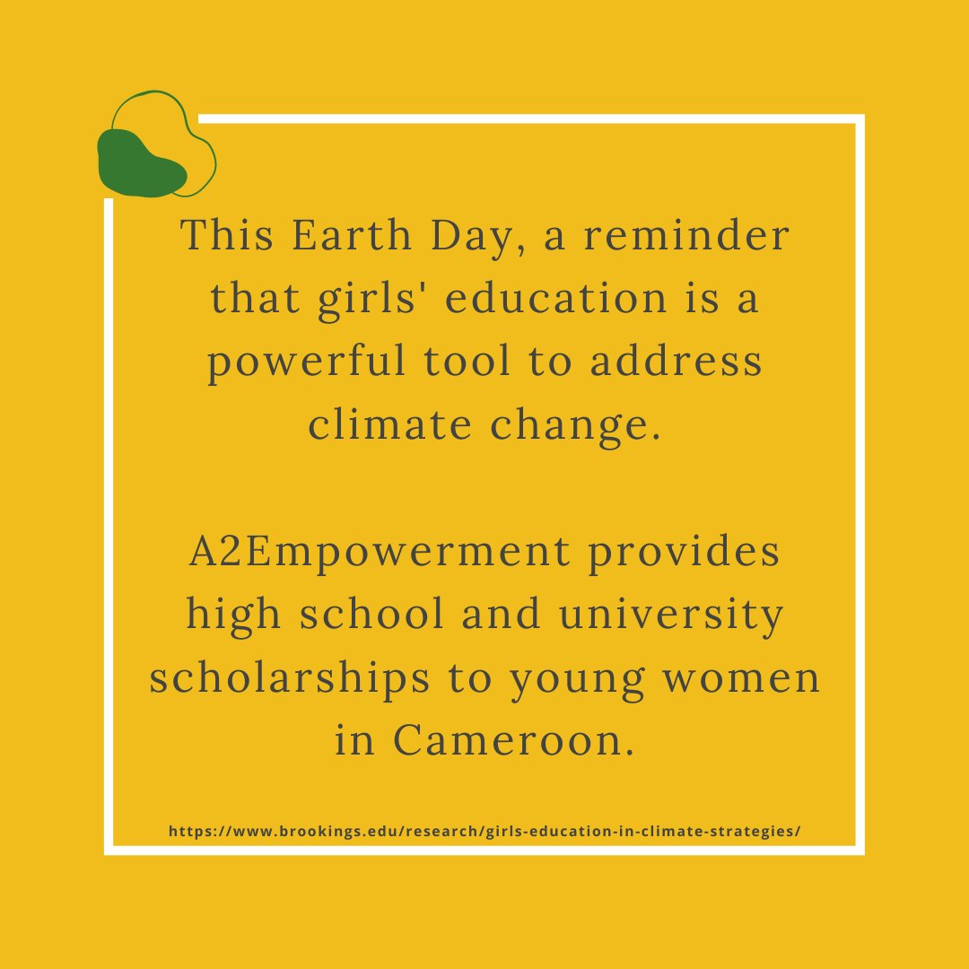 a2empowerment's tweet photo. Happy Earth Day from A2Empowerment!  Did you know that girls' education is a powerful tool for addressing climate change?  
https://t.co/SYAJQyQDiA
#educatetoempower #climatechange #education #EarthDay https://t.co/4bOgfBTW2s