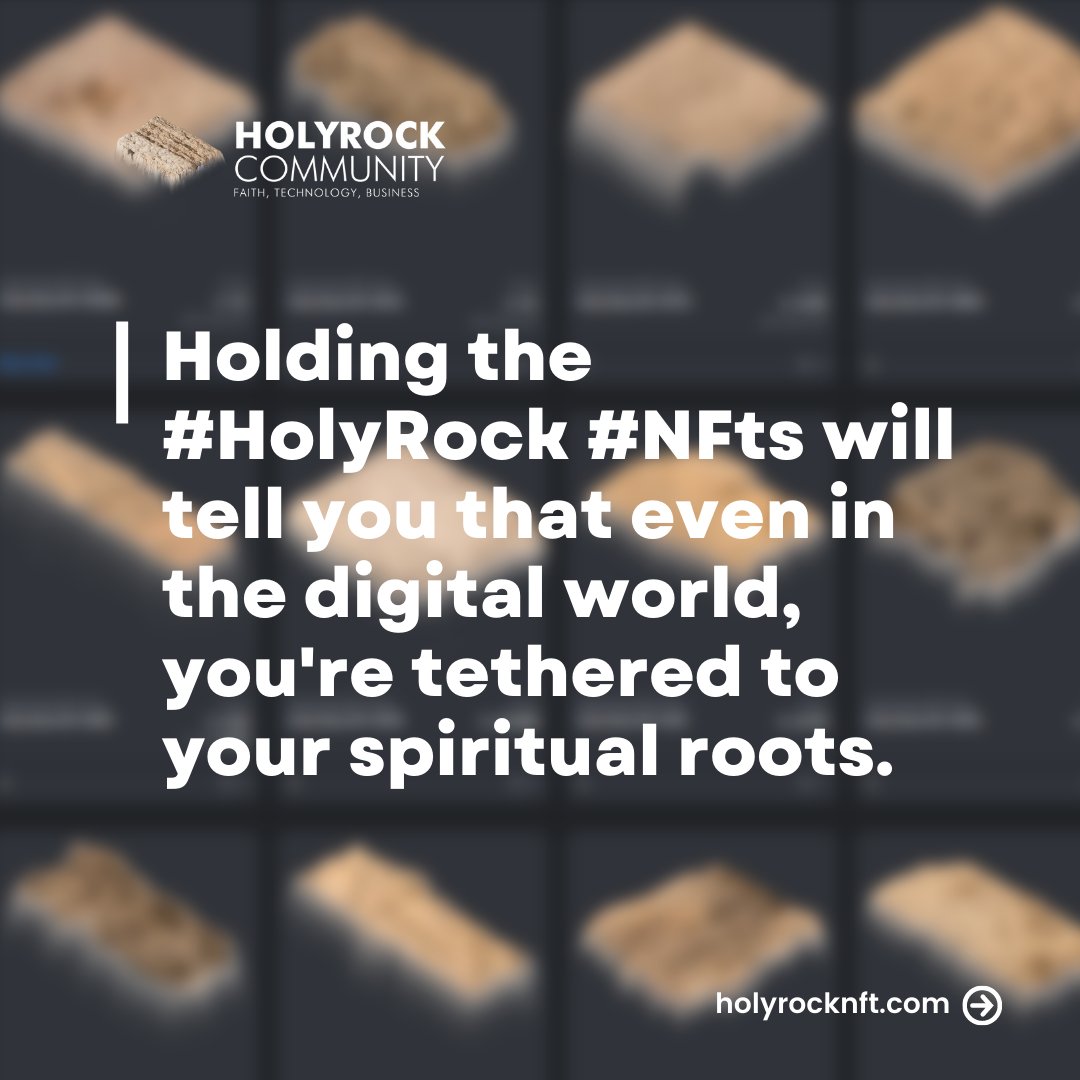 holyrocknft's tweet photo. Holding the #HolyRock #NFts 🪨 will tell you that even in the digital world, you're tethered to your spiritual roots.

These Non Fungible Tokens are here to connect you with other Jewsih communities across the globe. 🌐

Available at Opensea ‼️ https://t.co/we6bDchSZh