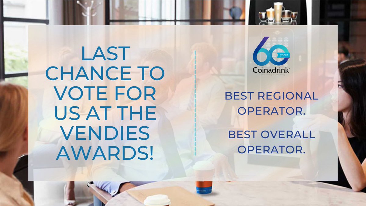 coinadrink's tweet image. If you want to vote for us, head to the &quot;operator categories&quot; on the third page and you&apos;ll find us listed under the two categories.

Thank you in advance!

thevendies.co.uk/vote/

@the_vendies #thevendies #vendingoperator