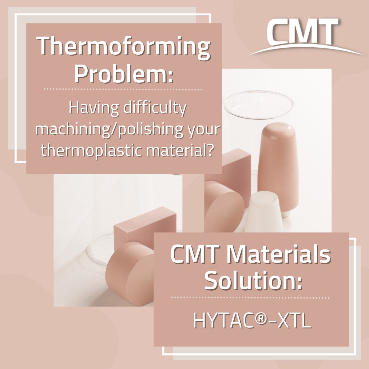 cmtmaterials's tweet photo. Are you sick of replacing your plug assists because they can't hold up to the thermoforming environment? Have you tried using a thermoplastic syntactic? HYTAC-XTL is an excellent introduction into thermoplastics as it has the durability, polish ability and toughness that you need https://t.co/0JhbI6uU5c