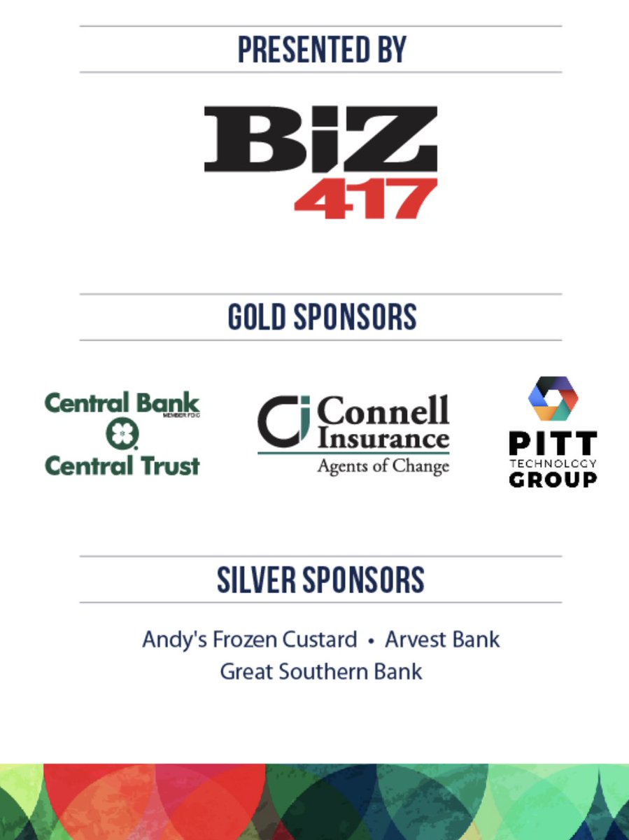 SGFChamber's tweet photo. Make plans to join us on 5/4 to celebrate the five finalists for the Chamber's Small Business Award &amp; announce the recipient. Special thanks to @Biz417 and gold sponsors @CentralBankOzks @CenTrustCo @ConnellInsuranc Pitt Technology Group. To register: https://t.co/HwgJ4jXTV3 https://t.co/kbmUOSTIeg