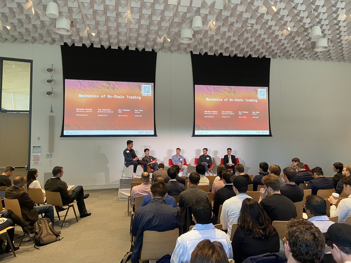 Mechanics of On-Chain Trading panel with @AbrahamChaibi <a href="/tompetrillo/">Tom Petrillo</a> <a href="/don_thibeau/">Don</a> and @DefiRay33 moderated by <a href="/xavi3rlu/">Xavier</a>