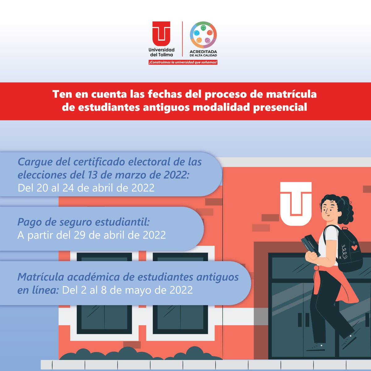 Uni_Tolima's tweet photo. #LaUTInforma | Si eres estudiante antiguo(a) de la modalidad presencial recuerda que hasta este 24 de abril es el tiempo límite para poder cargar el certificado electoral a la plataforma academusoft. https://t.co/8sLgEkY7w7