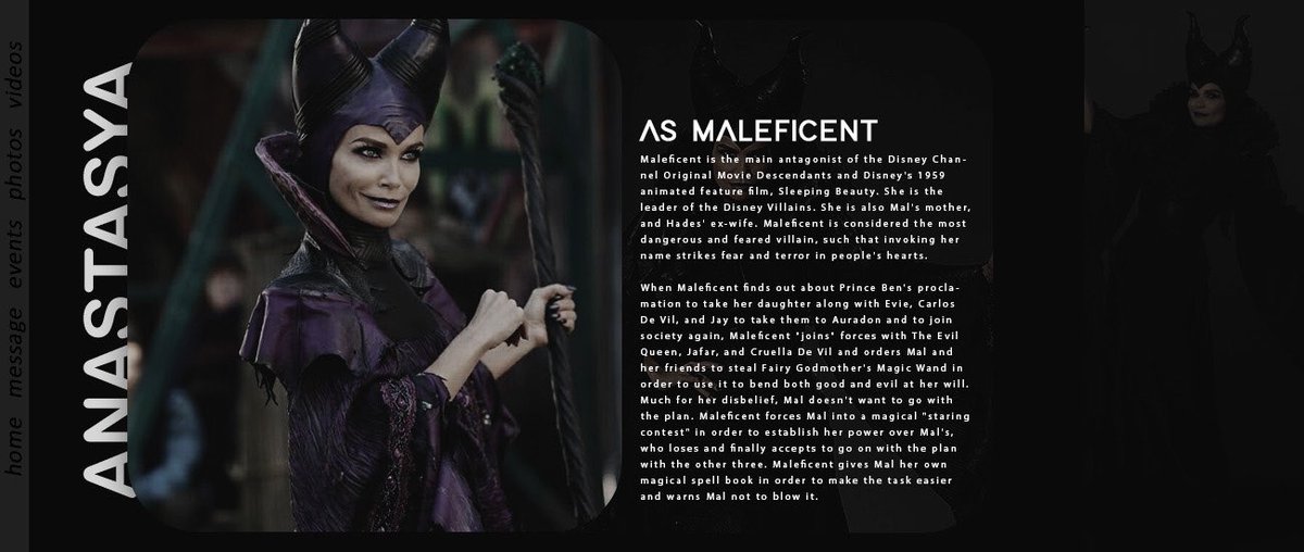 ᅠᅠ
ᅠᅠ
 
                      ANASTASYA AS
                  ⋆⁺  + 🔮  𝐌𝐀𝐋𝐄𝐅𝐈𝐂𝐄𝐍𝐓! 

ᅠᅠ
ᅠᅠ