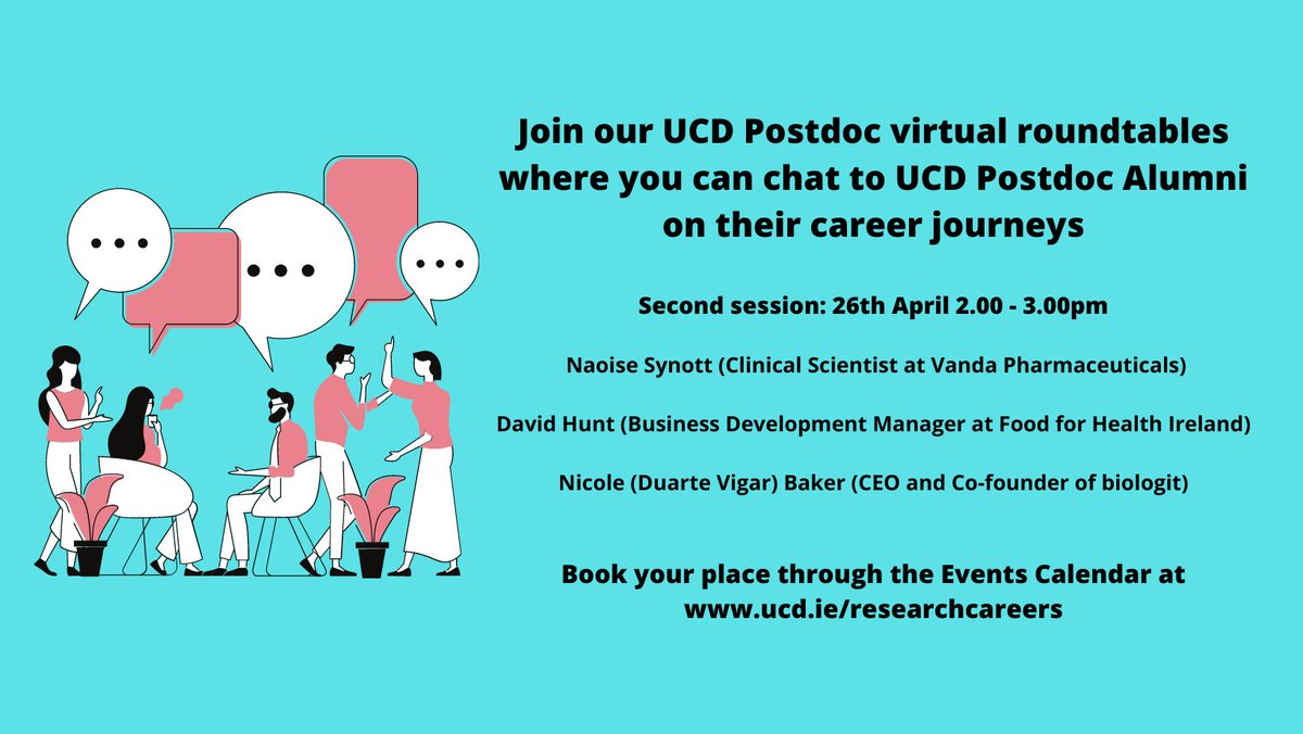 UCD Research Careers (@ucdrscareers) on Twitter photo Looking forward to Tuesday 26th when we welcome @drnicolebaker @naoisesynnott and David Hunt to UCD to meet our #ucdpostdocs
<a href="/ucdrsa/">UCD Research Staff Association (RSA)</a> <a href="/UCDCareers/">UCD Careers Network</a> <a href="/UCD_Research/">UCD Research</a> <a href="/reculture_ucd/">UCD Research Culture Initiative</a> Looking forward to Tuesday 26th when we welcome @drnicolebaker @naoisesynnott and David Hunt to UCD to meet our #ucdpostdocs
<a href="/ucdrsa/">UCD Research Staff Association (RSA)</a> <a href="/UCDCareers/">UCD Careers Network</a> <a href="/UCD_Research/">UCD Research</a> <a href="/reculture_ucd/">UCD Research Culture Initiative</a>