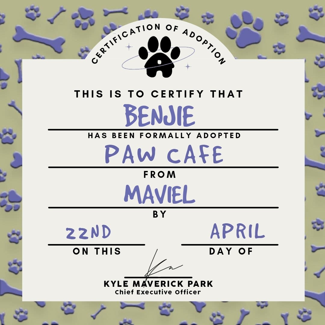 ⠀⠀⠀⠀
⠀⠀⠀⠀[ 🐾 ] YOU RECEIVED A PET!

⠀⠀⠀𓏲 from  ›  PAW⠀CAFE.⠀
⠀⠀⠀𓏲 to      ›  @mavielmgnd

⠀ 💬 “ hehe lagot na naman ako ”
⠀⠀⠀⠀⠀⠀⠀