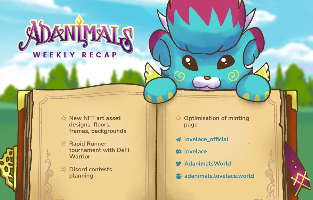 LovelaceWorld's tweet photo. 📅Adanimals Weekly Recap📅
What an exciting week🦁❤️
We held an Easter Egg Hunt #giveaway, a #RapidRunner tournament with @DeFiWarriorGame, and a Discord emoji contest!
We hope you enjoyed our events!🌟 https://t.co/HGOYLVvFI7