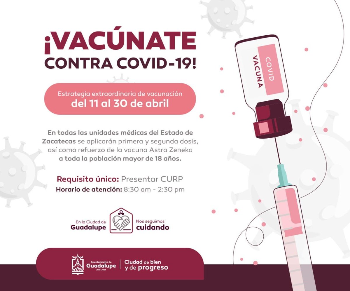 ¡Vacúnate!

#CiudadDeBienYDeProgreso