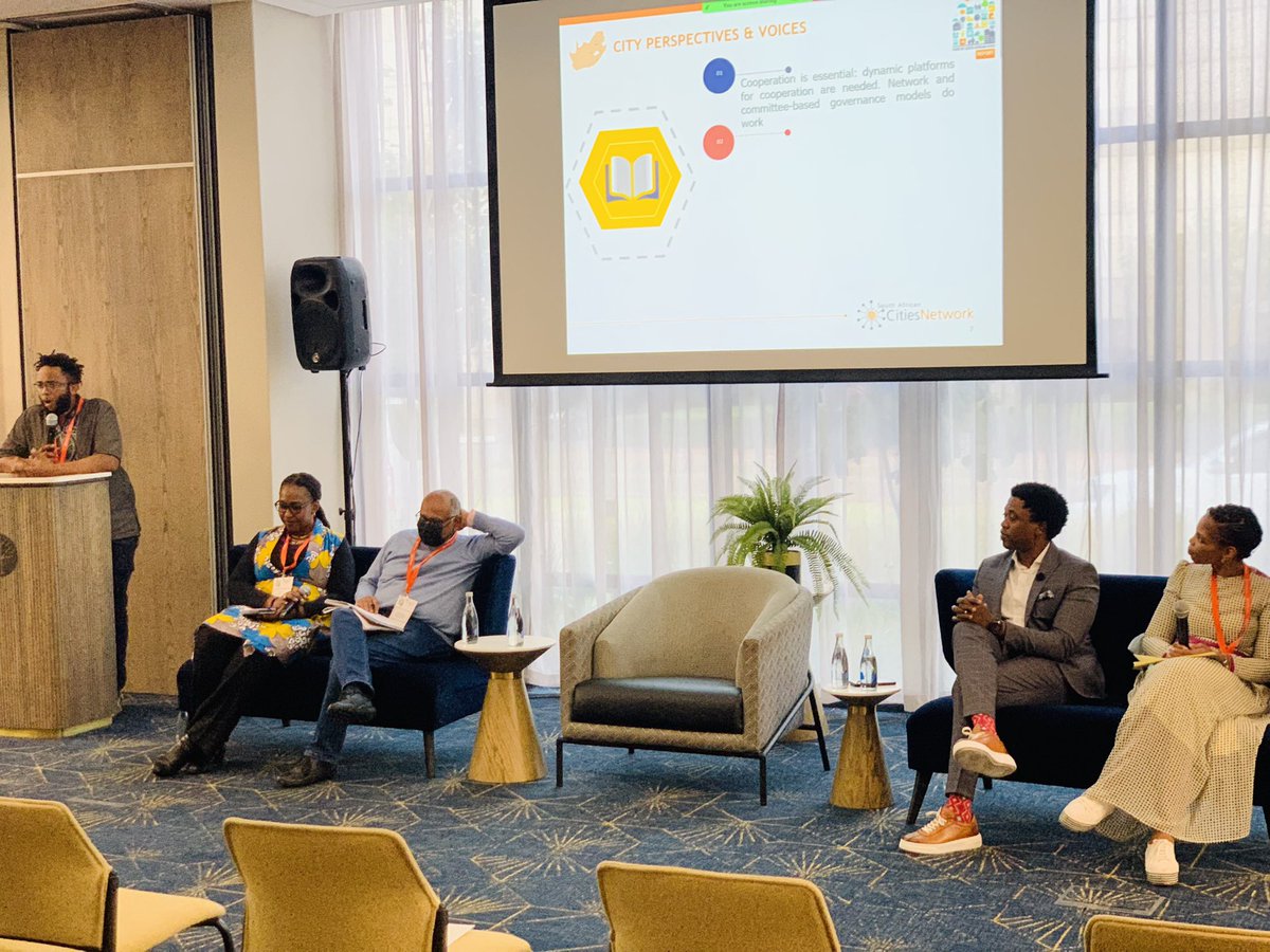 SACitiesNetwork's tweet photo. Live: Panel Discussion on working with all of society to enhance the cooperative governance ecosystem in South Africa#SoCR5#AllofSociety#BuildingBetterCities https://t.co/iq4GWuYs0S