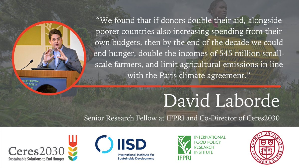 Ending hunger and protecting the climate are compatible. ⚖️ 

It will require financial resources and evidence-based decisions, as discussed in the #Ceres2030 proposals: ow.ly/q2qx50IPRko

<a href="/Cornell/">Cornell University</a> <a href="/IISD_news/">IISD</a> <a href="/Ceres2030/">Ceres2030: Sustainable Solutions to End Hunger</a>