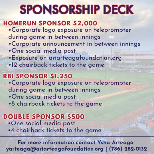 BelenJesuitBaseball (@belen_baseball) on Twitter photo Honored to once again be a part of the Be the Light game on Monday April 25th at Mark Light Stadium - need the <a href="/BelenJesuitNews/">Belen Jesuit</a> and <a href="/belenathletics/">Belen Athletics</a> community to come out support this great Foundation!!
miamihurricanes.evenue.net/cgi-bin/ncomme… Honored to once again be a part of the Be the Light game on Monday April 25th at Mark Light Stadium - need the <a href="/BelenJesuitNews/">Belen Jesuit</a> and <a href="/belenathletics/">Belen Athletics</a> community to come out support this great Foundation!!
miamihurricanes.evenue.net/cgi-bin/ncomme…