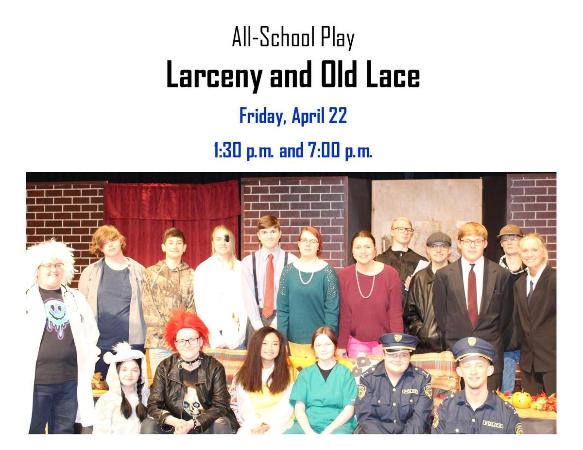 All-School Play - youtu.be/zh3Rs5uzBqQ - This year’s play is Larceny and Old Lace, produced by special arrangement with Pioneer Drama Company and written by Van Vandagriff. edl.io/n1601180