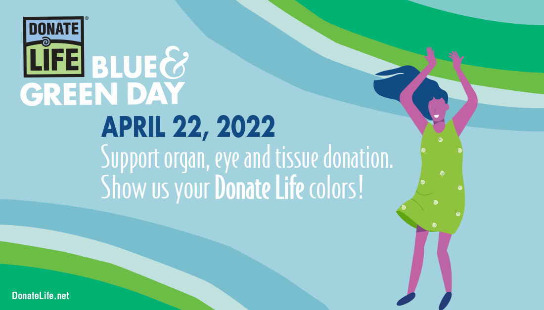 Teamiltga's tweet photo. Join us in wearing blue and green to share the Donate Life message and to honor those that have saved lives through the gift of donation. 

Tag us in your pics!! https://t.co/M1kTnnSldS
