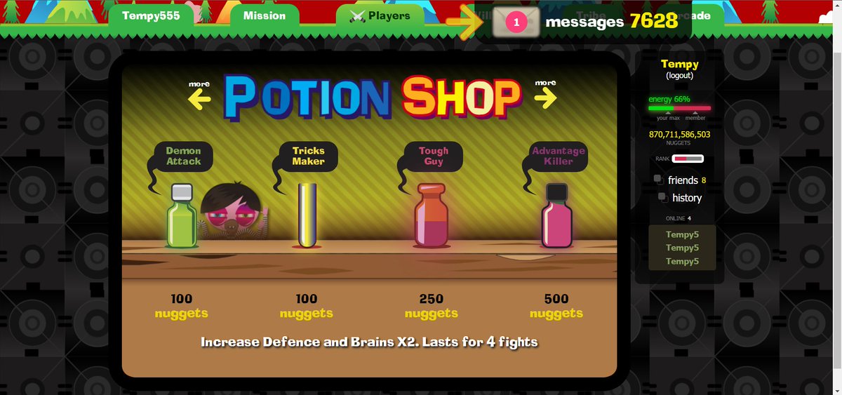 FMM_Tweets's tweet photo. Introducing the potion shop UI with 8 potions to apply to your monsters! #FMM #MMO #gamedev #GameFi #ClubPenguinRewritten #NewClubPenguin https://t.co/d0jrvunvkp