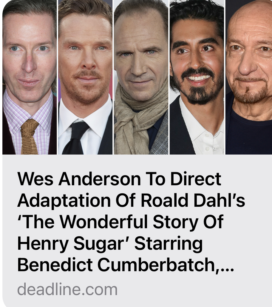 BigHouseStories's tweet photo. I have wanted to make this into a movie or streaming series for 20 years. Assumed it was an undiscovered gem in the Roald Dahl library just waiting for me to be ready to take it on. Glad it’s getting made and in good hands with Wes Anderson. Locked down cameras and all. https://t.co/z8RJgybW8j