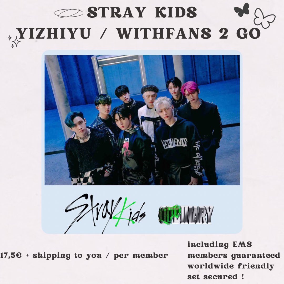 marsdecourcy's tweet photo. 💭 YIZHIYU 2 GO [secured]

♡ price: 17,5€ per member incl. EMS

♡ availability:
Minho ✔️
Changbin ✔️
Jisung ✔️
Felix ✔️
Seungmin ✔️
Jeongin ✔️

pls dm to claim ! ~

my instagram - kkamitrades (located in EU)

skz stray kids wts sell sale hyunjin chan oddinary withfans wtt https://t.co/FhbXVvJ1GO