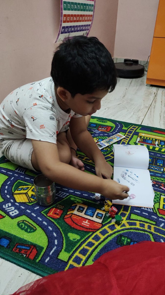 srikar952's tweet photo. Dear @CYBTRAFFIC , my 5 year old nephew Advaith, painted this for a competition. Hope it enhances your awareness campaigns.. https://t.co/jE6EjxA5Q6