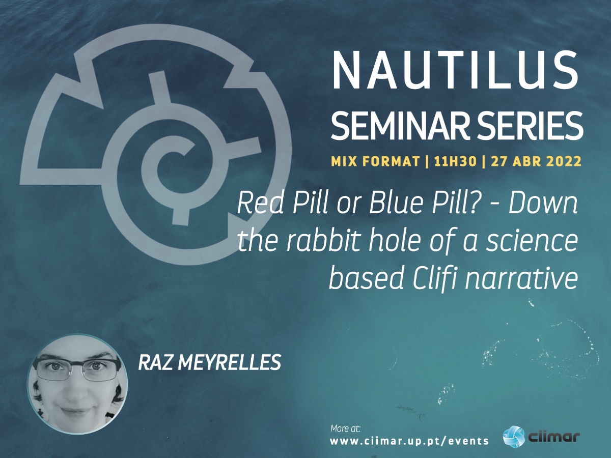 What does design have to do with science? Get ready to find out next Wednesday at 11:30am!🧐 NAUTILUS SEMINAR SERIES | Raz Meyrelles | 27 Apr | 11:30am #CIIMARseminars #CIIMARevents www2.ciimar.up.pt/events.php?id=…