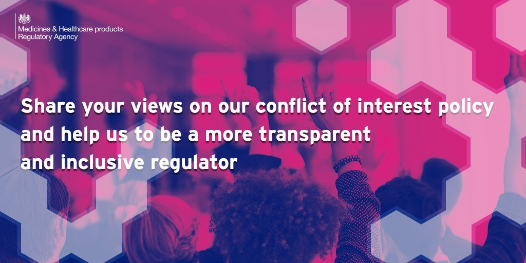 We want to hear your views on how we should manage conflicts of interest for independent experts to ensure consistency and transparency in all of our decision making. Get involved today▶️ow.ly/NhMx50IHoWR #ConflictsOfInterest #PatientInvolvement #Transparency