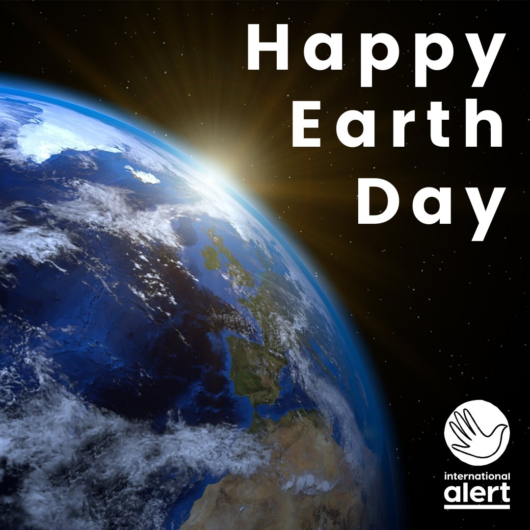 Text on the image says "Happy Earth Day. International Alert."