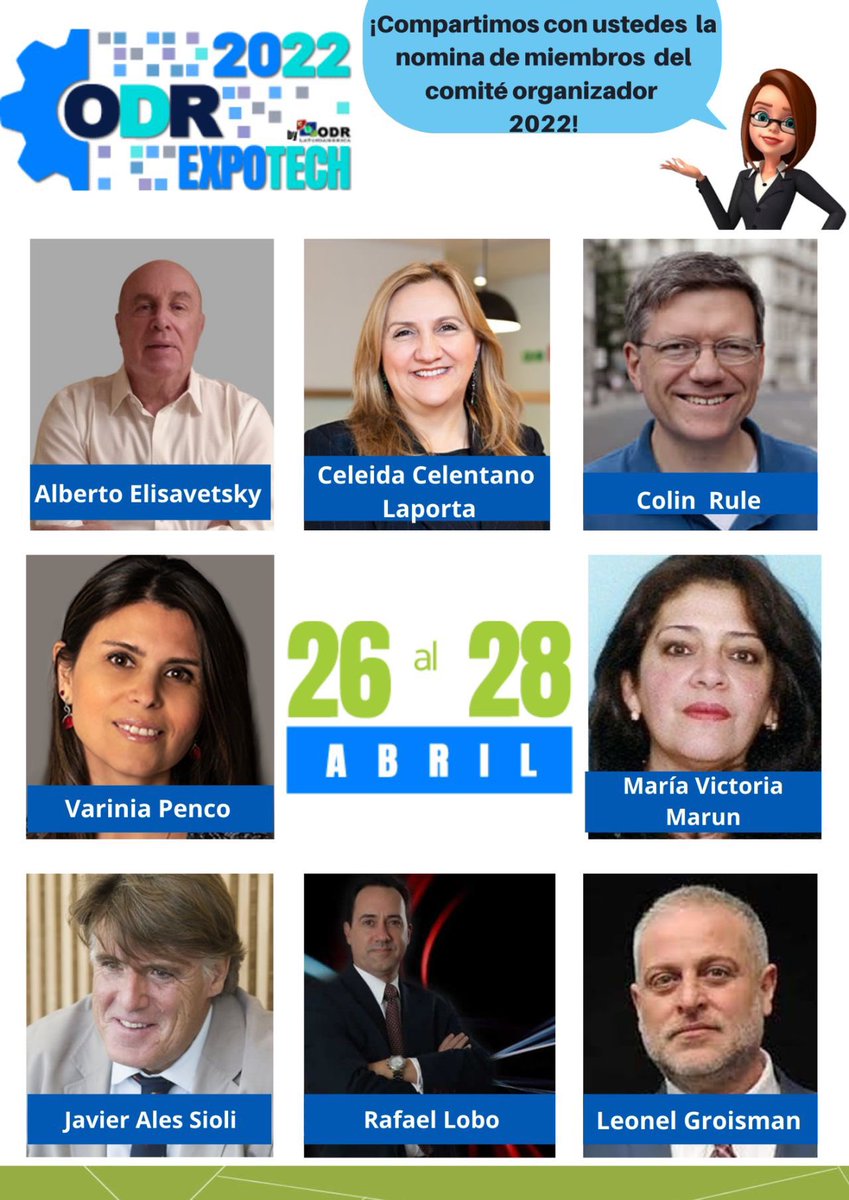 👉¿Estás interesado en la resolución colaborativa de conflictos?
👉¿Quieres estar al tanto de las tecnologías de vanguardia ?
ODRExpotech!
🗓 del 26 al 28 de abril.
👉 Inscripciones y más información en odrexpo.tech  <a href="/ODRLA/">ODR LATINOAMERICA</a> <a href="/elisavetsky/">Albo</a> <a href="/varinia/">Varinia Penco</a> <a href="/Fjavierales/">Javier Ales7 Mediador</a>
