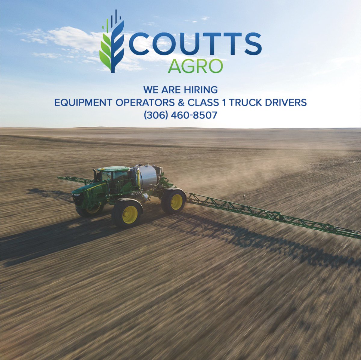 We are hiring. Call: (306) 460-8507