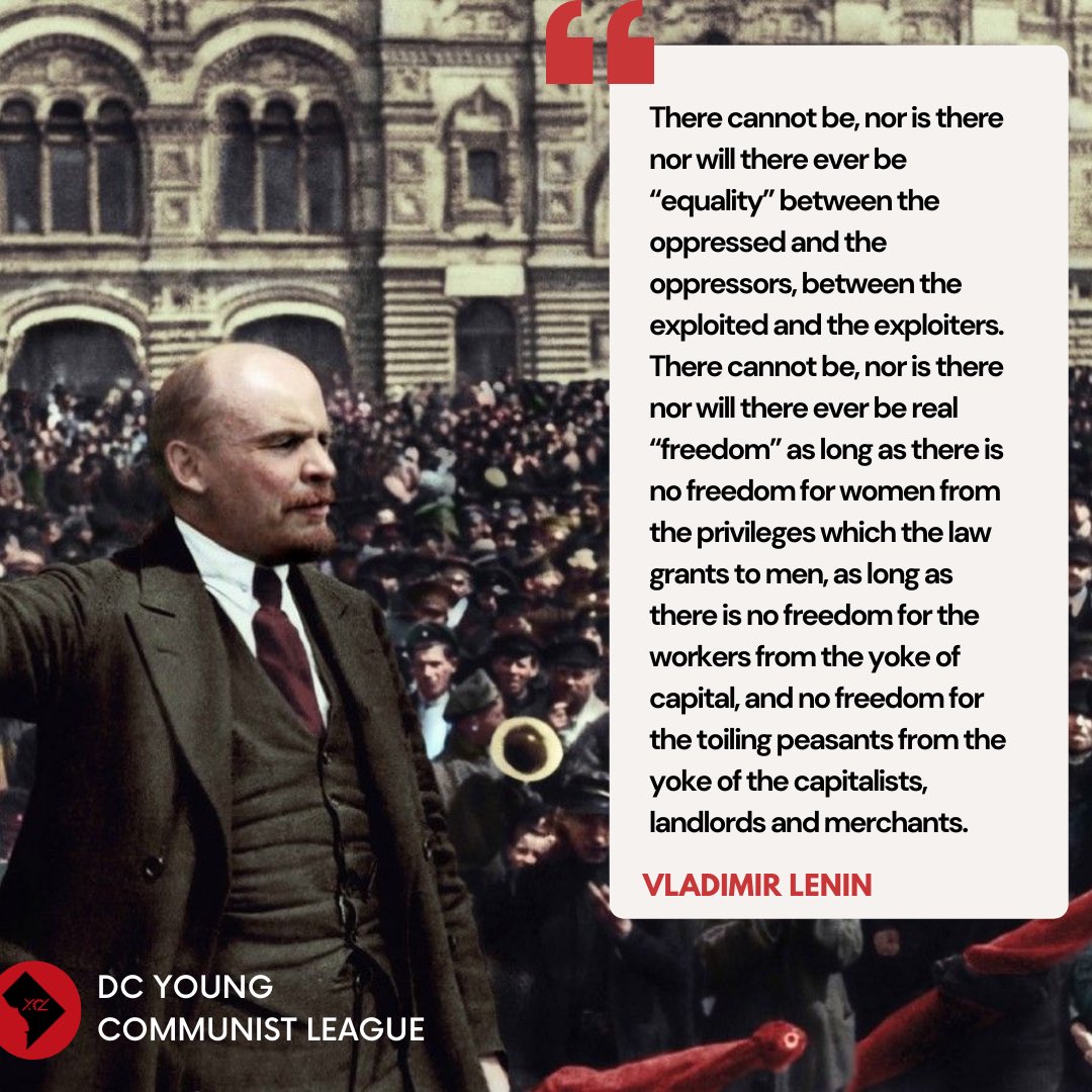 DC_YCL's tweet photo. #tdih we celebrate the birth of the greatest revolutionary figure of the twentieth century, Vladimir Lenin.

Leader of the October Revolution, Lenin developed Marxism by becoming the architect of the world’s first proletarian revolution &amp; socialist state.

(1/2) https://t.co/y4gPxMcvuO