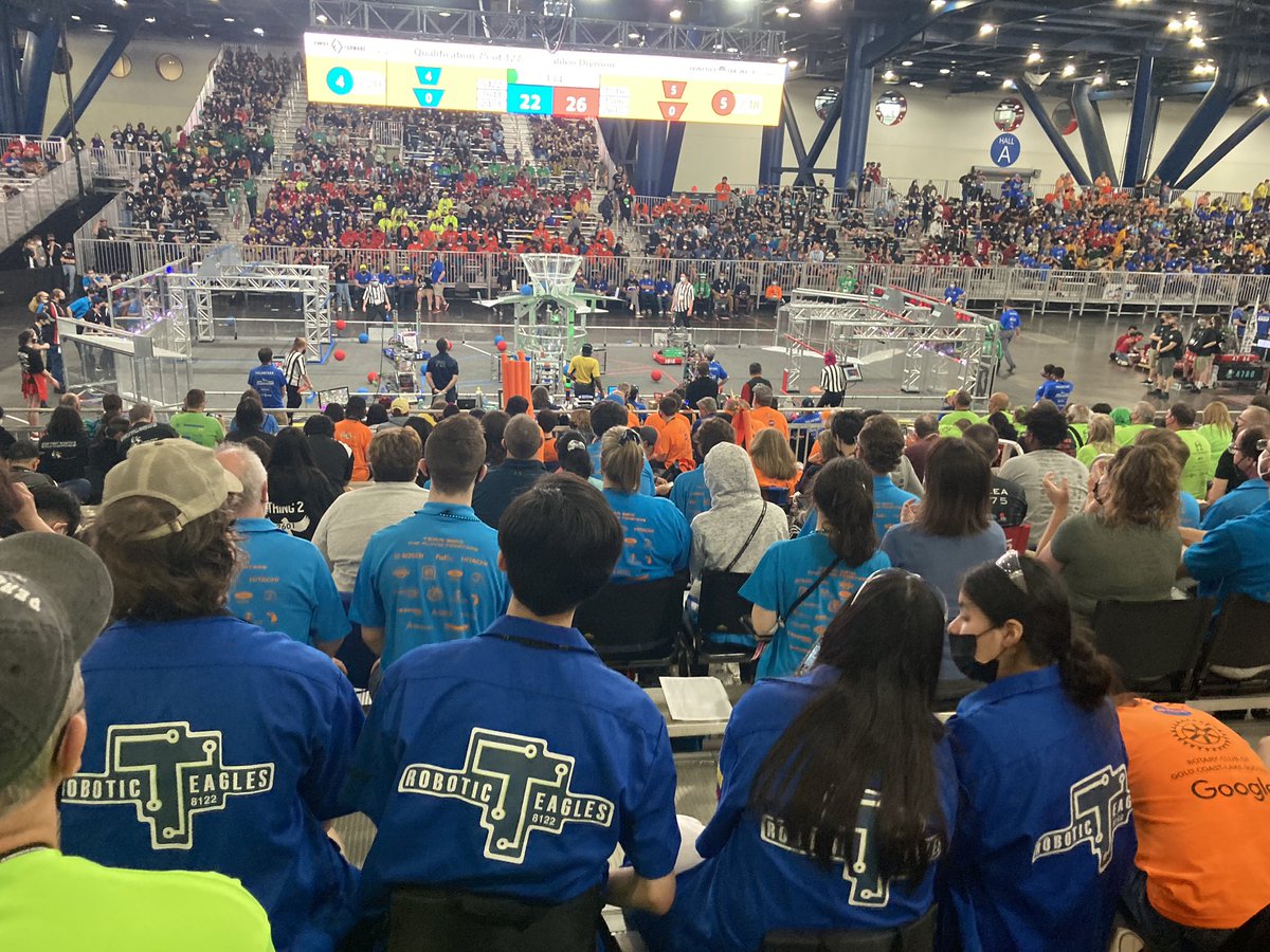 Lots of good robot matches to come. Day 3 at champs <a href="/FRC8122/">Taft Robotic Eagles</a>