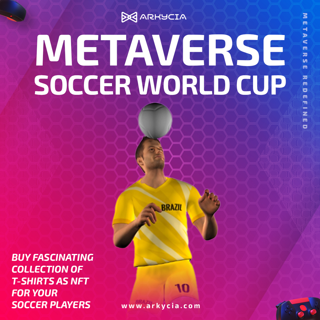 Buy fascinating collection of T-shirts as NFT for your soccer players in preparation for the upcoming Metaverse #Soccer World Cup 2022. arkycia.com/metaverse-socc… #Metaverse #soccernft #soccergame #WorldCup #GameFI #nft #NFTs #nftcommunity #nftcollections #crypto #cryptocurrency