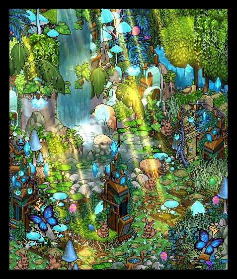 Wanted to use easter 2014 line because I never really understood the vibe of them to be honest 😅 Little eastery jungle? Lost ..easter... civilization?? No idea.
<a href="/habboonpw/">Habboon</a> #habboon #siribuilds