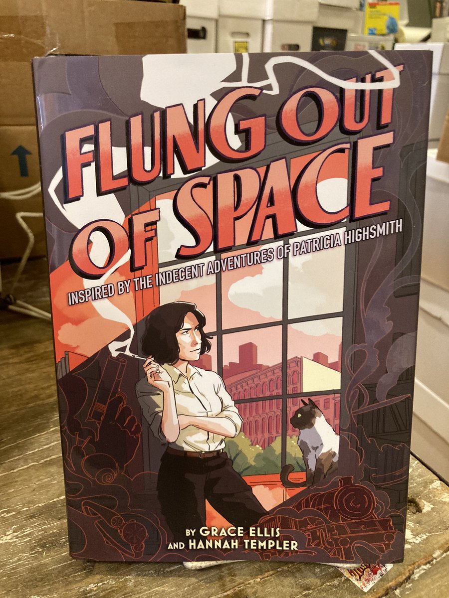 strangeadventrz's tweet photo. Explore the life of trailblazing author #patriciahighsmith (STRANGERS ON A TRAIN, THE TALENTED MR RIPLEY) in the new graphic novel FLUNG OUT OF SPACE, new this week from #graceellis, #hannahtempler, and #abramscomicarts! #flungoutofspace #biographicalcomics #readmorecomics https://t.co/NHkd2EGPnm