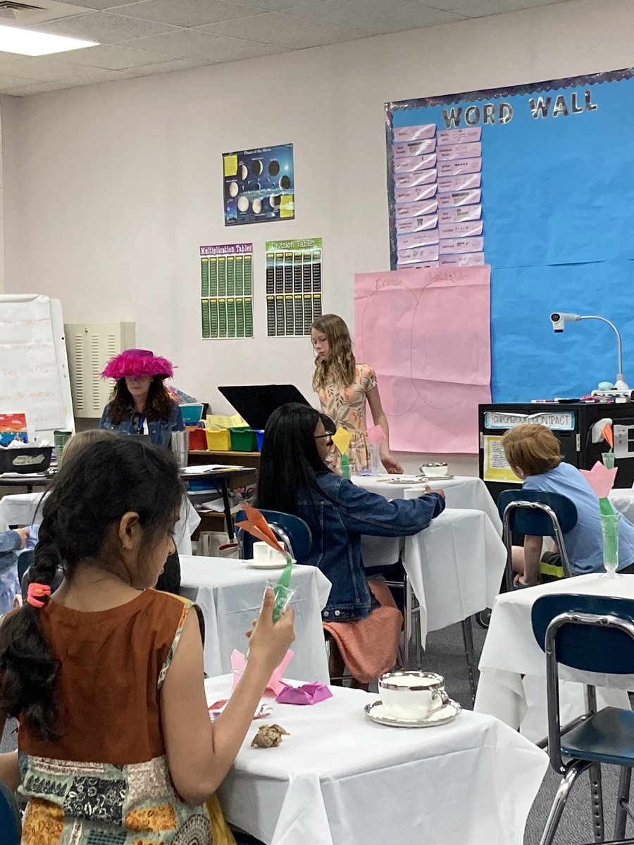 4th grade making learning fun🤩  tea party 🫖 and student presentations