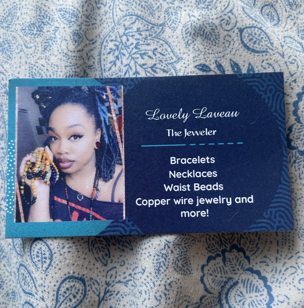 _SuzetteV's tweet photo. Look what I got 🤗 Shop w/ @lola_bluu & support a small business 💎📿🛍 #RIPRazorRamon IG: @lovelywaistedadornments Thanks Girl! https://t.co/oD0wOPidzZ