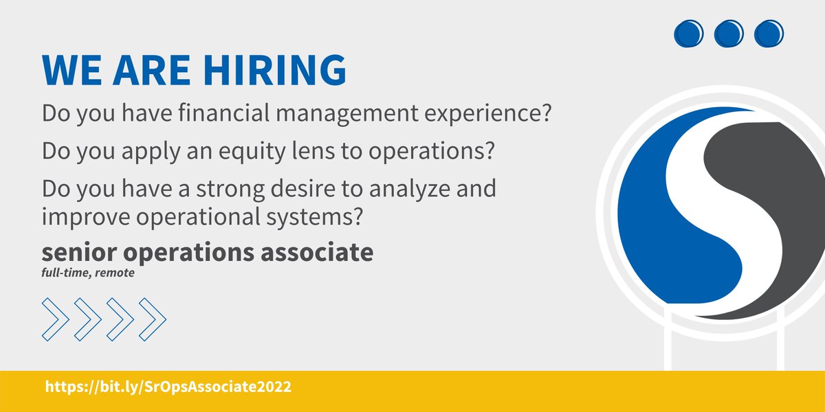 One week left to apply to be our next Senior Operations Associate. Come join our team! #hiring #jobopportunity #jobs #operations bit.ly/SrOpsAssociate…