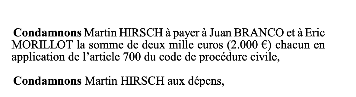 Martin Hirsch m'a poursuivi en diffamation. C'était la première fois que j'étais traîné devant un tribunal. 

Je me suis défendu seul, ma robe à mes côtés.

C'est lui qui fini condamné.

La vidéo qu'il voulait faire retirer: 

youtube.com/watch?v=Ey9yXP…

Partagez.