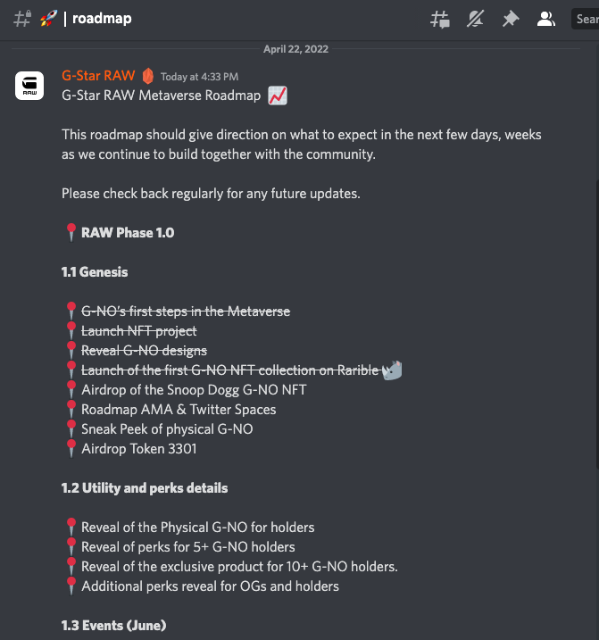 Rhinos never walk backwards, neither do we. 🦏 G-NO is here for the long term. Today we’re sharing the roadmap structure for the next months to come. Head over to our Discord server to see the full roadmap 🚀: discord.gg/gstarraw
