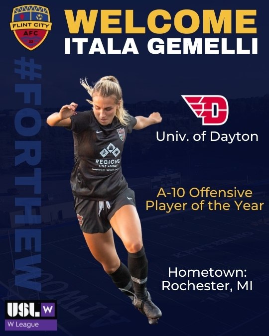 We are excited to announce that  Itala Gemelli is joining our team for the 2022 season. 
flintcityafc.com 
#flintcityafc #forthew #uslwleague