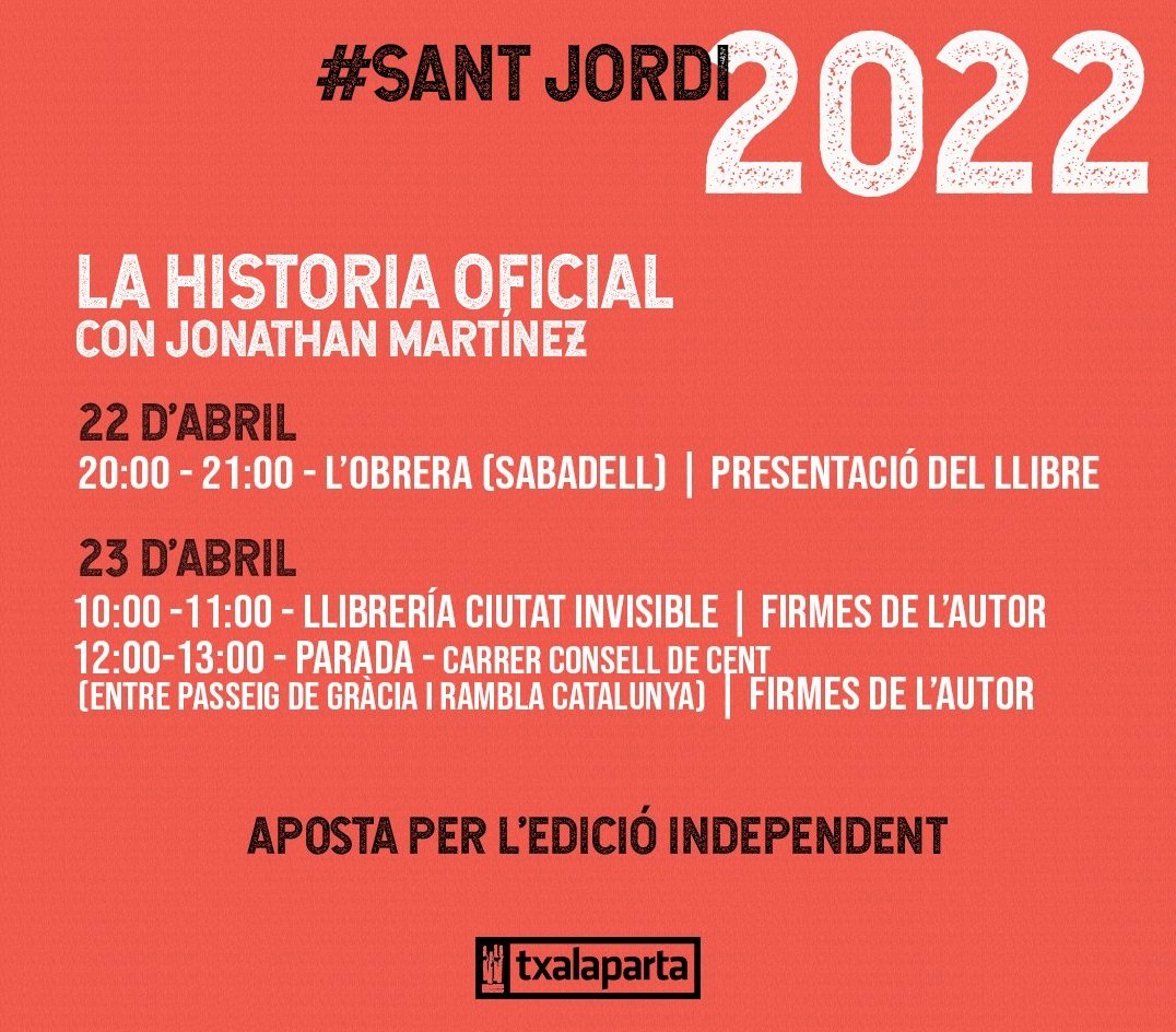 Recordo perfectament el dia que em vaig fer un tuiters en descobrir que un tal <a href="/jonathanmartinz/">Jonathan Martínez</a> es feia passar per mi. 
Ara ell ha escrit un llibre i jo encara no. 
I avui serà a Sabadell signant-los. 
Aneu-hi i foteu-li un clatellot de part meva.