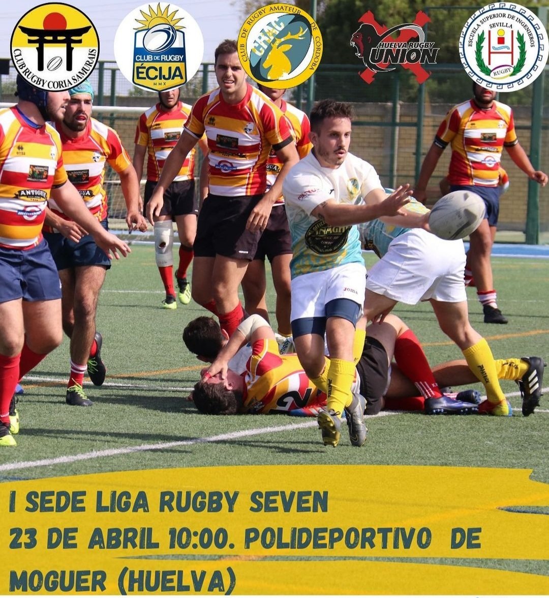 Esta semana, el <a href="/HRugbyUnion/">Huelva Rugby Union</a> organiza en Moguer la I Sede de la Liga Amateur de Rugby 7. Se celebra este sábado 23 de abril desde las 10 h, en el Polideportivo de Moguer. Participan Huelva RU, <a href="/Rugbyecija/">Rugby Écija</a>, <a href="/CRCoriaSamurais/">C. R. Coria Samurais</a>, <a href="/RugbyESI/">RETSI</a> y <a href="/cordobarugbyama/">CRAC</a>

#Rugby #OvalSevillano