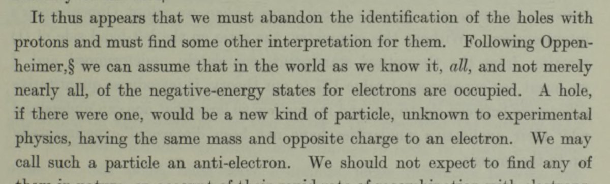 mcnees's tweet photo. Oppenheimer’s insight prompted Dirac to propose a new particle that he called, in classic Dirac style, the “anti-electron.” The race to observe this particle and give it a not-terrible name was on!
https://t.co/Y4SVYbZYng https://t.co/ks6jXpmnFB