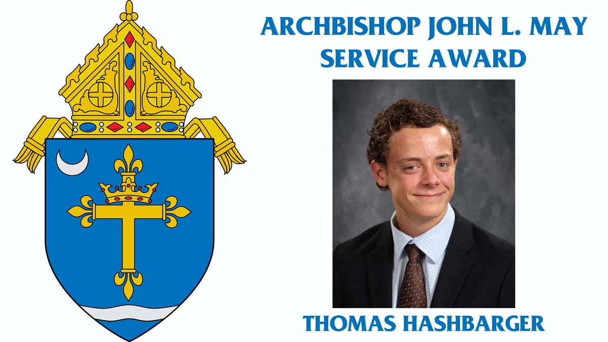 DeSmetJesuitHS's tweet image. Congratulations Thomas Hashbarger on receiving the Archbishop May Service Award from the @archstl for your commitment to others in the #STL community #Man4Others #AMDG #Magis