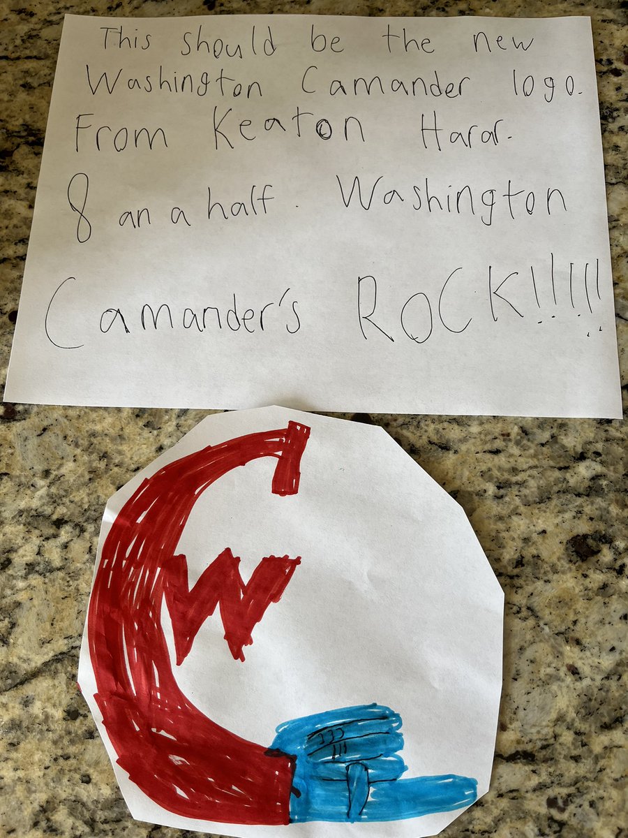 HararAngela's tweet photo. @Commanders My son, Keaton, drew a perfect new logo that we want to share for your consideration #commanders https://t.co/HSSFiYhkhC